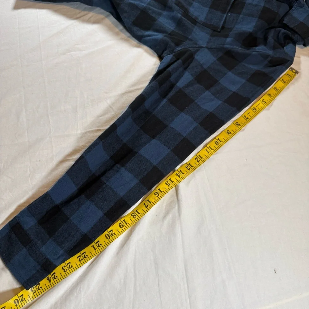 Grateful Dead Blue Plaid Flannel Shirt Skeleton Roses Graphic Womens Medium NWT - Picture 16 of 16